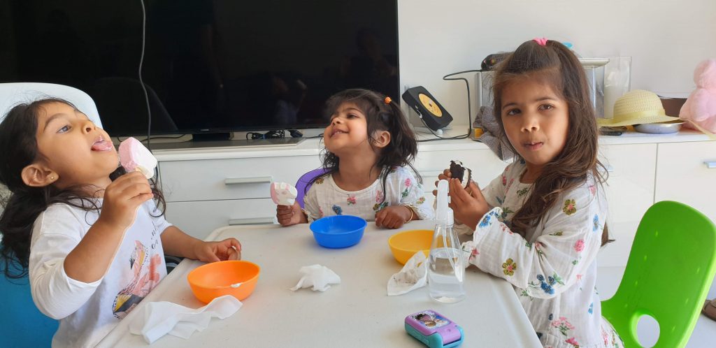 At Sheena’s with three Granddaughters