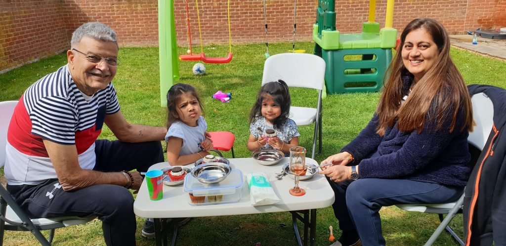 At Sheena’s with 2 Granddaughters